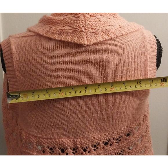 Peach Open-Knit Shrug Cardigan Its Our Time Girls Size 7/8 Lightweight Layering - Picture 3 of 7